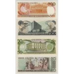 Costa Rica, various denominations from 5 to 10,000 colones, 1973–2005, set of 10