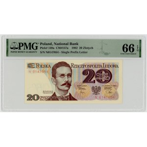 20 zlotych, 1982, N series, PMG 66 EPQ