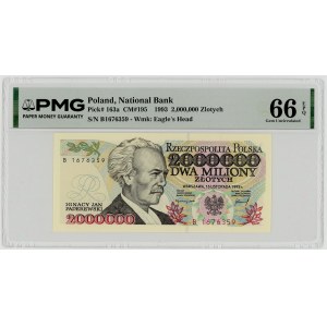 2,000,000 zlotys, 1993, Series B 1676359, PMG 66 EPQ