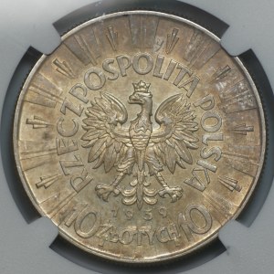 10 zlotych, 1939, Józef Piłsudski, NGC MS 61