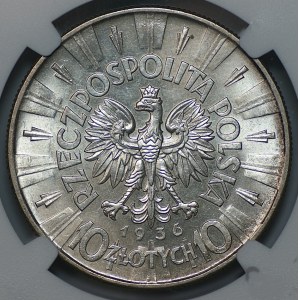 10 zlotych, 1936, Józef Piłsudski, NGC MS 62