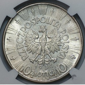 10 zlotych, 1936, Józef Piłsudski, NGC MS 63