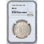 10 zlotych, 1936, Józef Piłsudski, NGC MS 63