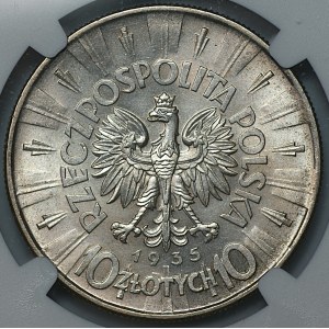 10 zlotych, 1935, Józef Piłsudski, NGC MS 62