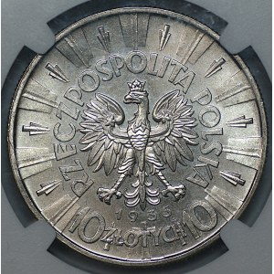 10 zlotych, 1935, Józef Piłsudski, NGC MS 62