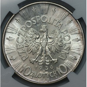 10 zlotych, 1936, Józef Piłsudski, NGC MS 63