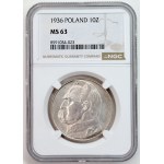 10 zlotych, 1936, Józef Piłsudski, NGC MS 63