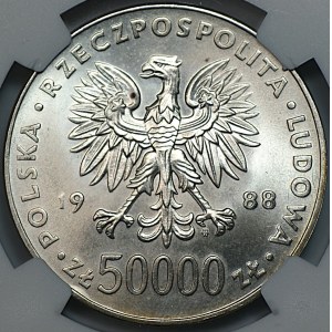 50,000 zloty, 1988, Józef Piłsudski, NGC MS 66