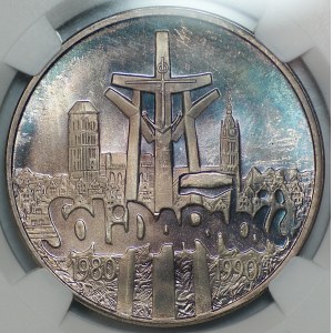 100,000 zlotys, 1990, Solidarity, Type A, NGC MS 66