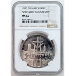 100,000 zlotys, 1990, Solidarity, Type A, NGC MS 66