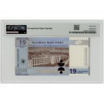 19 zlotys 2019, RP series 0000148, 100th anniversary of the founding of PWPW, PMG 67 EPQ