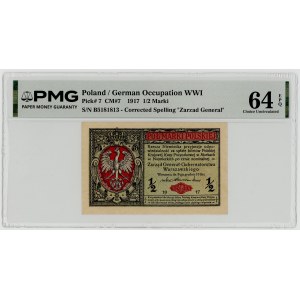 1/2 marki polskiej 1916, Generał, seria B, PMG 64 EPQ