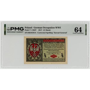 1/2 marki polskiej 1916, Generał, seria B, PMG 64