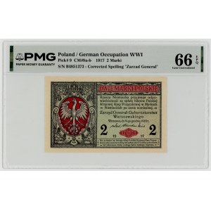 2 marki polskie 1916, seria B, Generał, PMG 66 EPQ