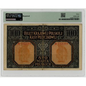 100 marek polskich 1916, jenerał, seria A 712355, numeracja 6 cyfrowa PMG 30