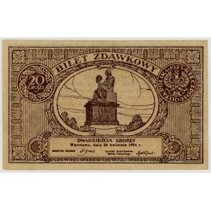 20 groszy 1924, Bilet zdawkowy