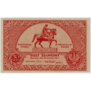 50 groszy 1924, Bilet zdawkowy