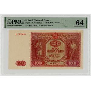 100 złotych 1946, seria M, PMG 64