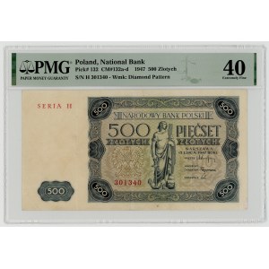 500 złotych 1947, seria H, PMG 40