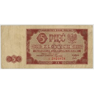 5 złotych 1948, seria A 2924078