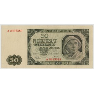 50 złotych 1948, seria A, numeracja 7 cyfrowa