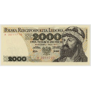 2.000 złotych 1977, rzadka seria A,