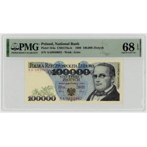 100.000 złotych 1990, seria AA, PMG 68 EPQ