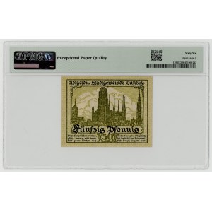Wolne Miasto Gdańsk, 50 fenigów 1919, zielony, PMG 66 EPQ