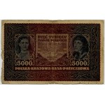 5.000 marek polskich 1920, różne serie, zestaw 7 sztuk