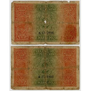 2 marki polskie 1916, jenerał seria A, zestaw 2 sztuk