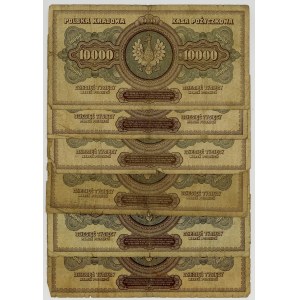 10.000 marek 1922, różna seria , zestaw 6 sztuk