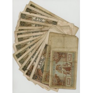 20 i 100 złotych 1931 - 1934, różne serie, zestaw 15 sztuk