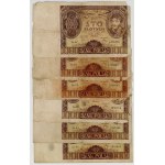 20 i 100 złotych 1931 - 1934, różne serie, zestaw 15 sztuk