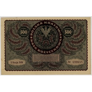 500 marek polskich 1919, I serja BN, Nr 690655