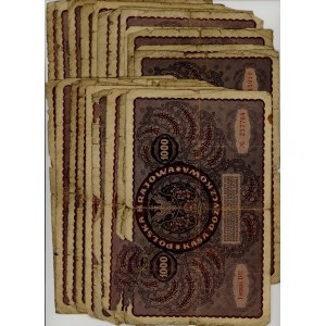 500 marek polskich 1919, różne serie, zestaw 24 sztuk
