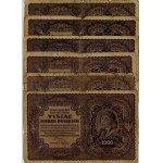 500 marek polskich 1919, różne serie, zestaw 24 sztuk