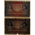 500 marek polskich 1919, różne serie, zestaw 5 sztuk