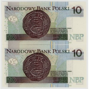10 złotych 2016, para banknotów w kolejnej numeracji, seria CE 0388359 oraz CE 0388360