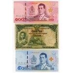 Tajlandia, 100, 50, 20, 10 bahtów, zestaw 6 sztuk