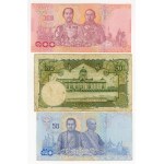 Tajlandia, 100, 50, 20, 10 bahtów, zestaw 6 sztuk