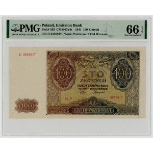 100 złotych 1941, seria D, PMG 66 EPQ