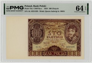 100 złotych 1934, seria AL, PMG 64 EPQ