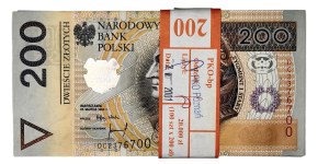 200 złotych 1994, seria DC oraz YB, Paczka Bankowa, 100 sztuk banknotów.