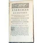 SUPEREKSLIBRIS Marii Leszczyńskiej, królowej Francji - EXERCISES ET PRIERES wyd. 1756