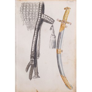 Apoloniusz Kędzierski (1861 Suchedniów - 1939 Warsaw), Two sketches of weapons and equipment