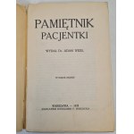 WIZEL Adam - PAMIĘTNIK PACJENTKI, Warszawa 1928 r. RZADKIE! /Psychoanaliza