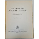 LELEWEL Joachim - EMIGRATION LETTERS Volume I-V, Krakow 1948-56.