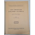 LELEWEL Joachim - EMIGRATION LETTERS Volume I-V, Krakow 1948-56.