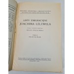 LELEWEL Joachim - EMIGRATION LETTERS Volume I-V, Krakow 1948-56.