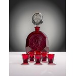 RUDOLF HLOUŠEK (CZECH / BOHEMIAN 1909 - 1992) - CARAFE AND 6 GLASSES